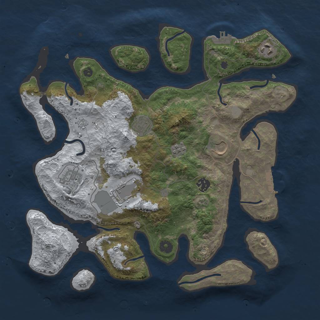 Rust Map: Procedural Map, Size: 3600, Seed: 4030139, 15 Monuments