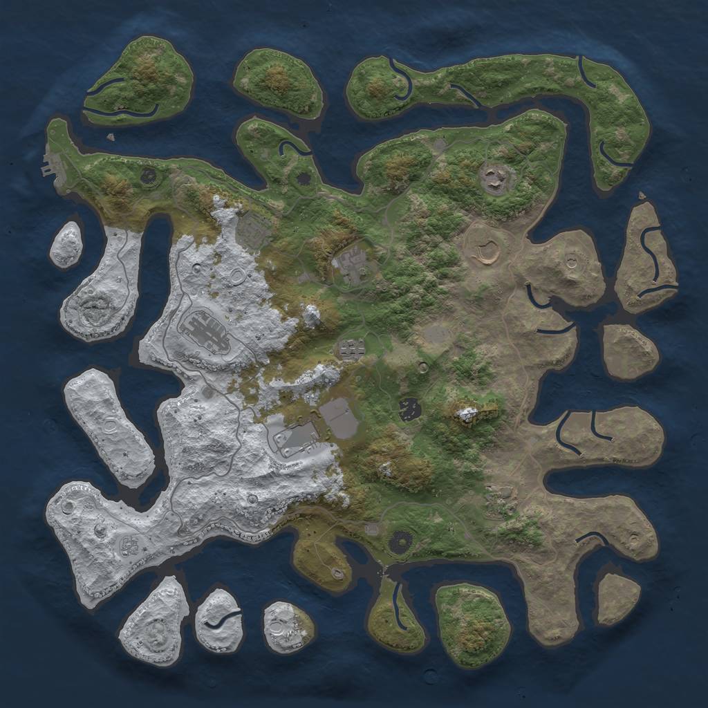 Rust Map: Procedural Map, Size: 4500, Seed: 1540182451, 17 Monuments