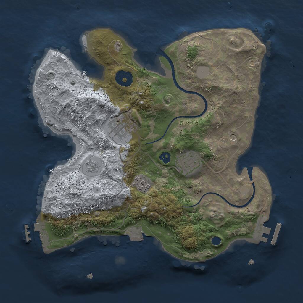Rust Map: Procedural Map, Size: 2700, Seed: 106, 8 Monuments
