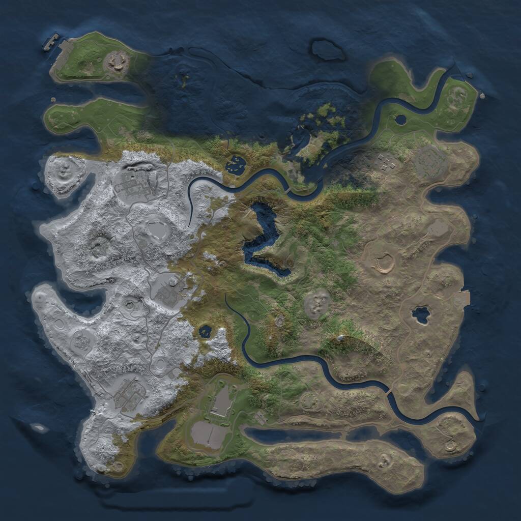 Rust Map: Procedural Map, Size: 4000, Seed: 29361043, 14 Monuments