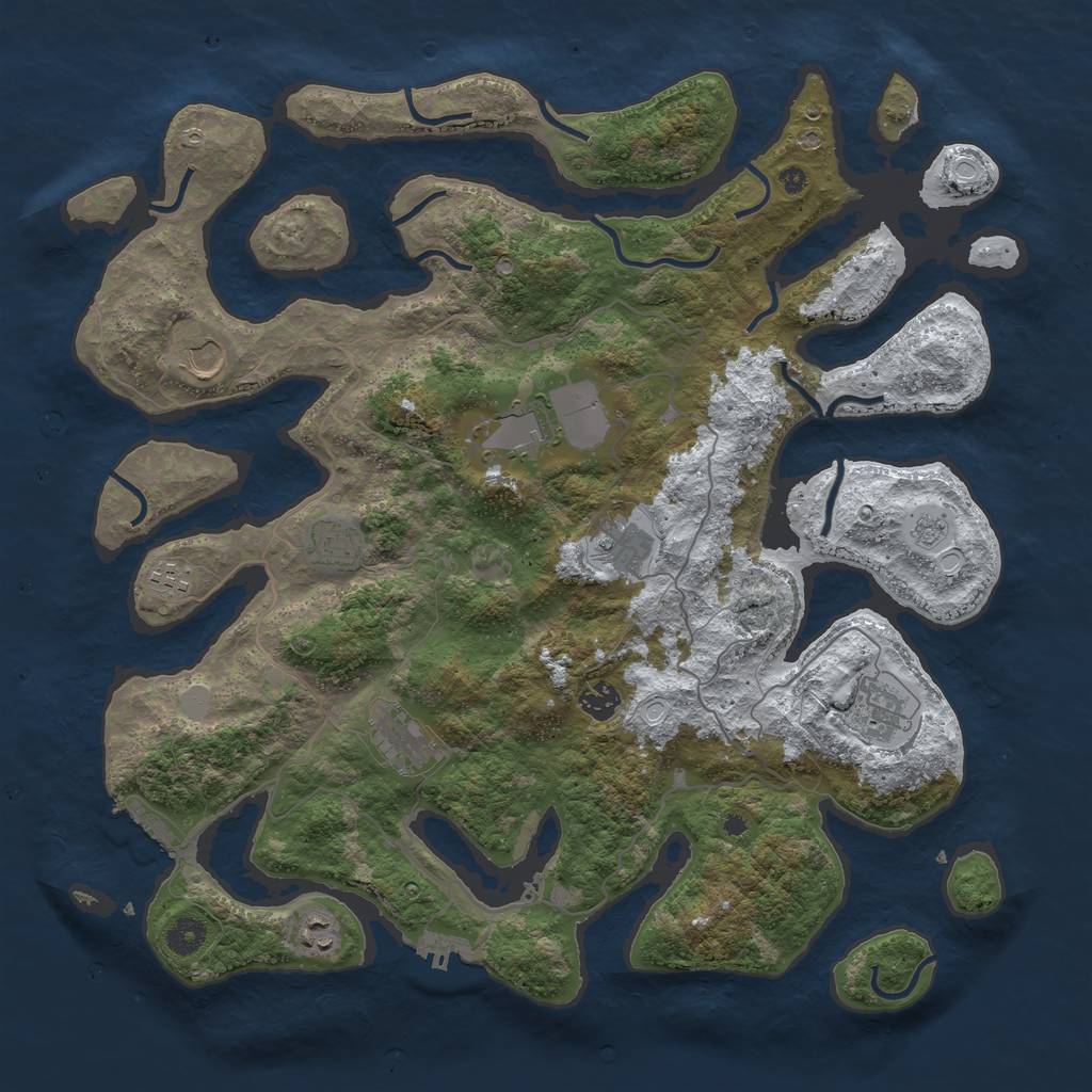 Rust Map: Procedural Map, Size: 4250, Seed: 335707, 17 Monuments