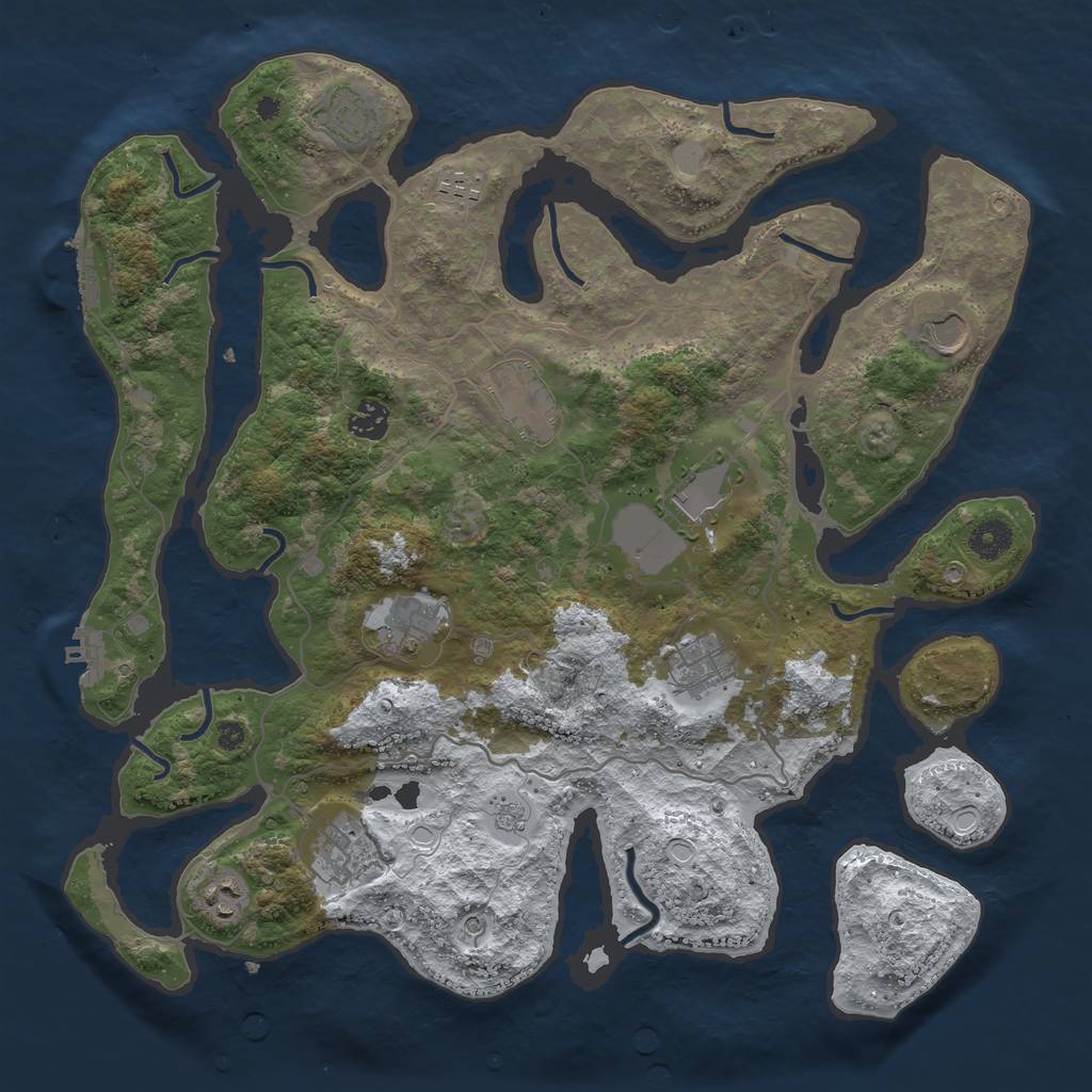 Rust Map: Procedural Map, Size: 4000, Seed: 1138422, 19 Monuments