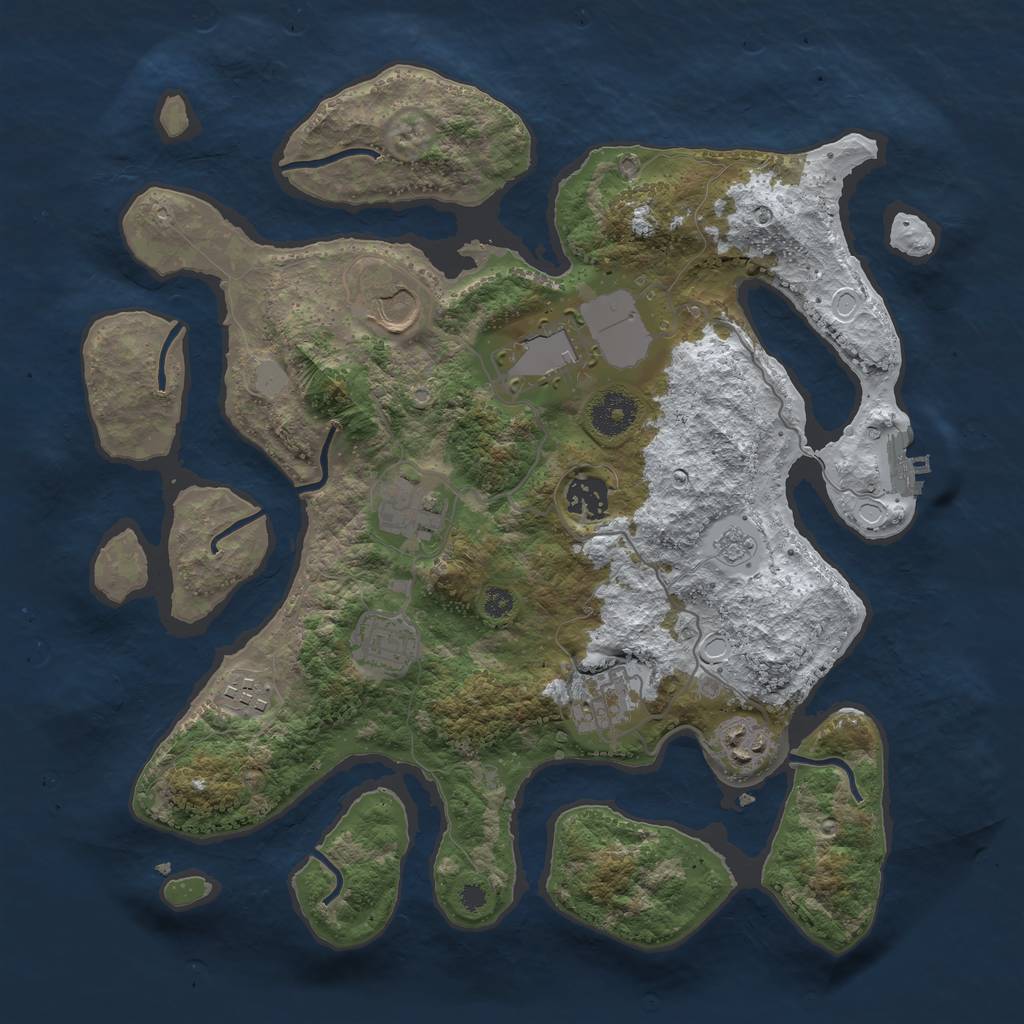 Rust Map: Procedural Map, Size: 3500, Seed: 5511780, 15 Monuments