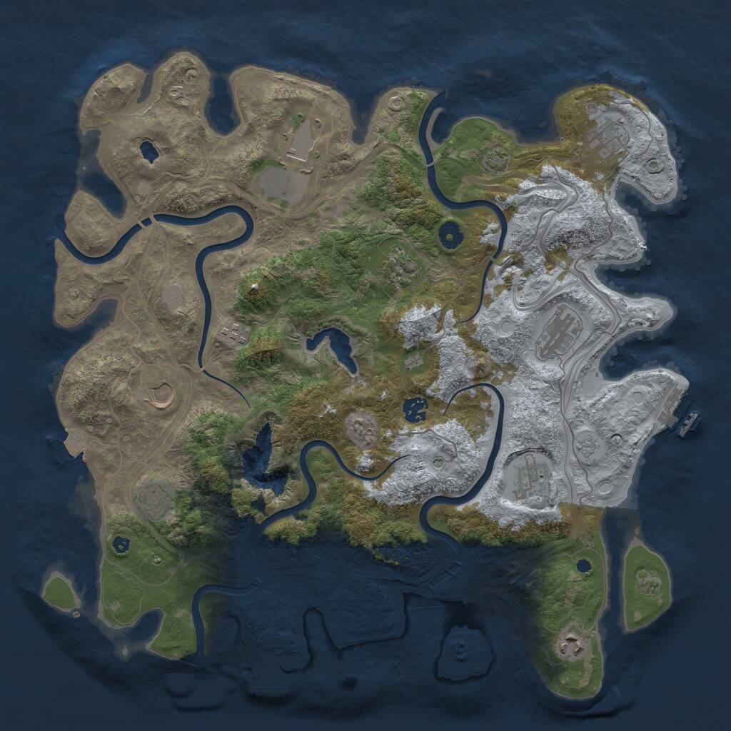 Rust Map: Procedural Map, Size: 4250, Seed: 1964750, 16 Monuments