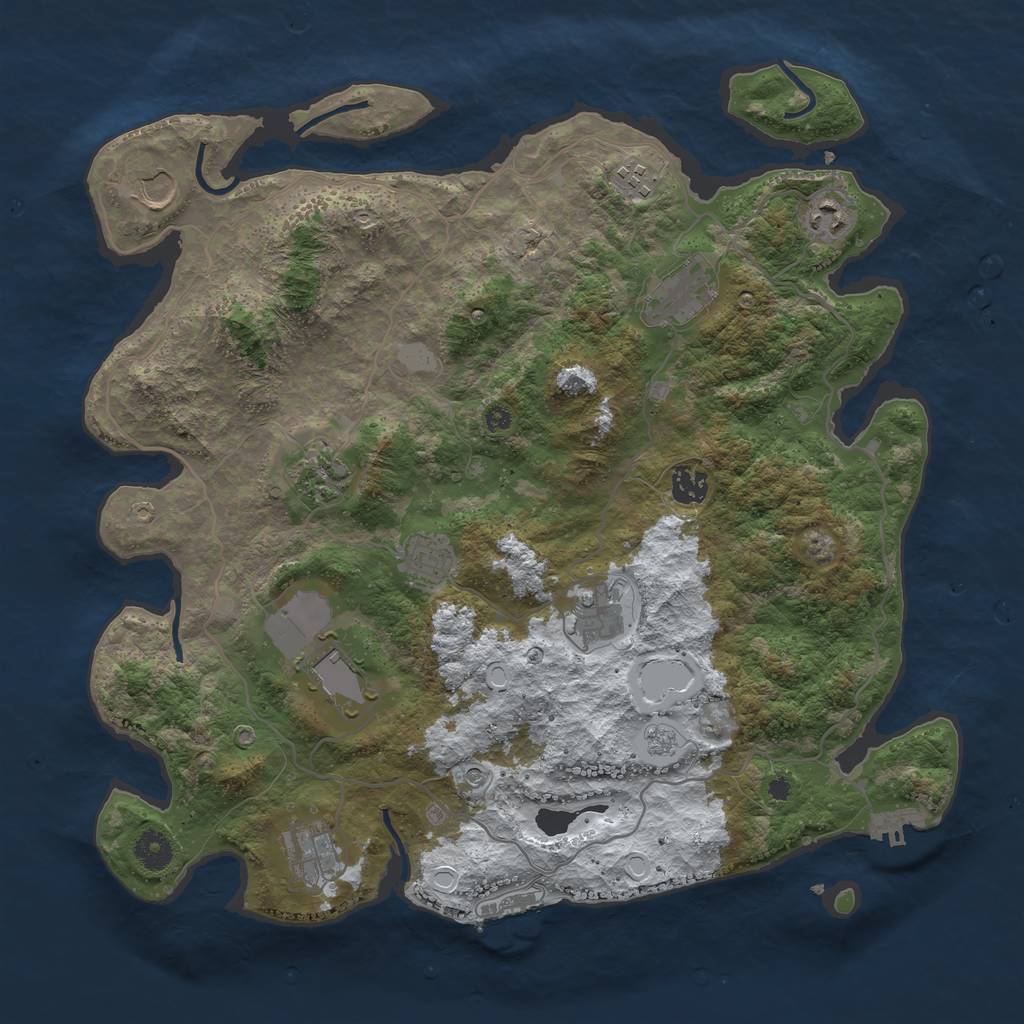 Rust Map: Procedural Map, Size: 4000, Seed: 4357924, 19 Monuments