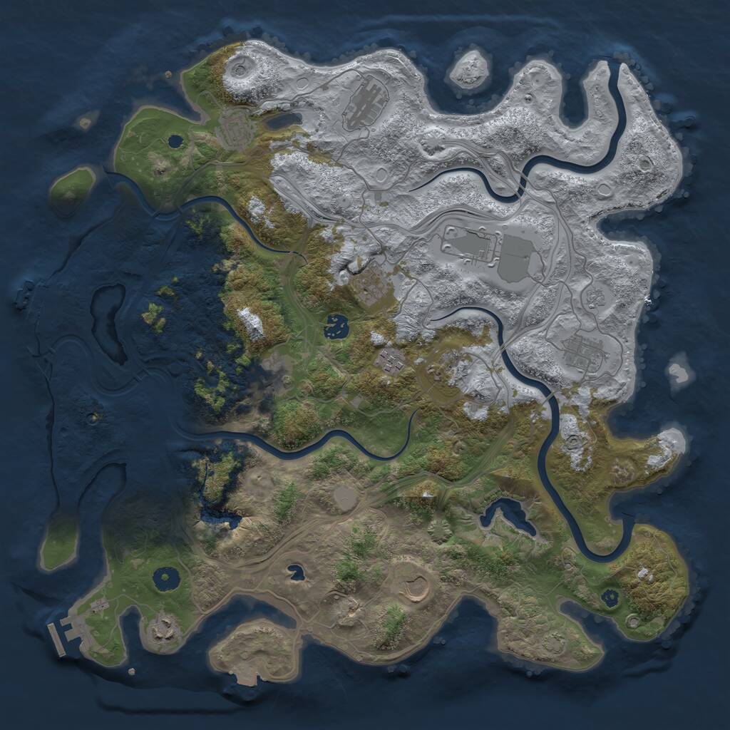 Rust Map: Procedural Map, Size: 4250, Seed: 6288582, 17 Monuments