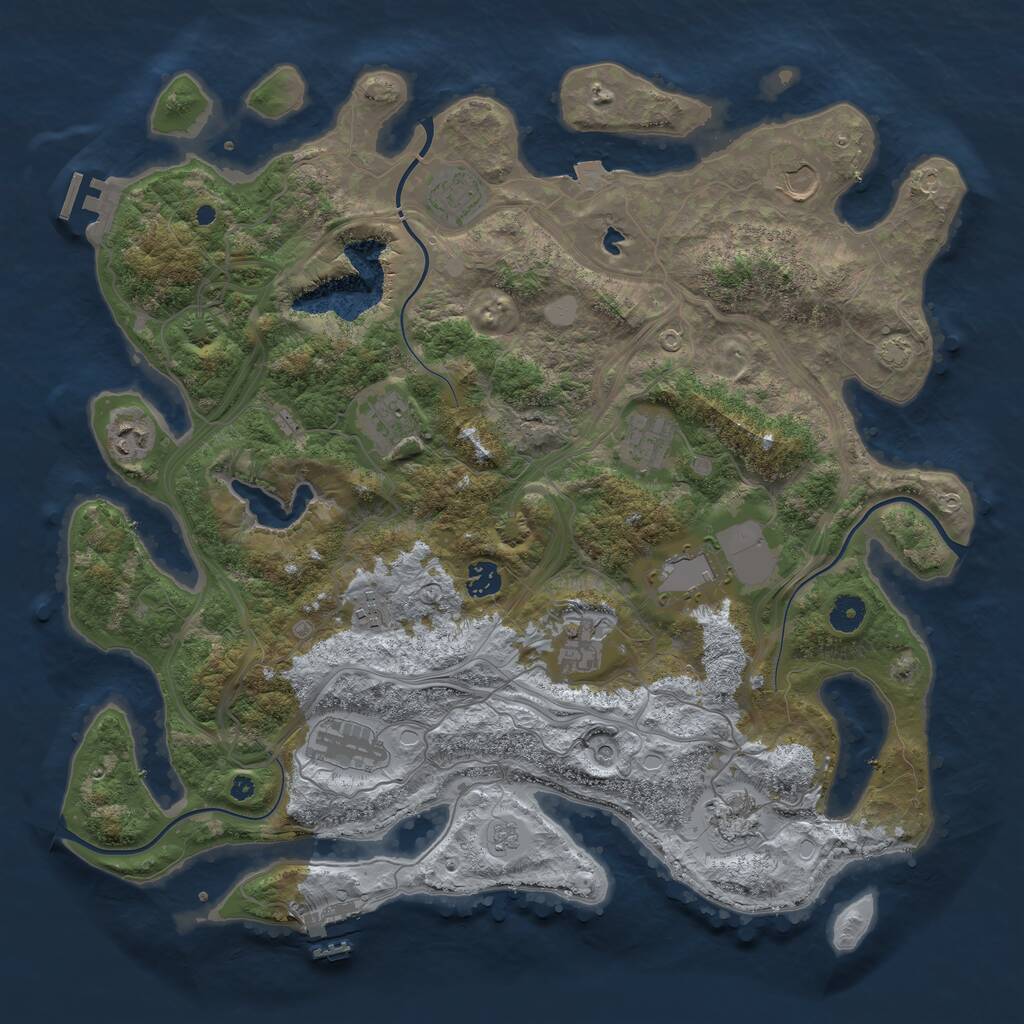 Rust Map: Procedural Map, Size: 4250, Seed: 5891600, 17 Monuments