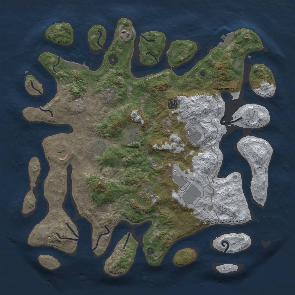 Rust Map: Procedural Map, Size: 4250, Seed: 219627747, 18 Monuments
