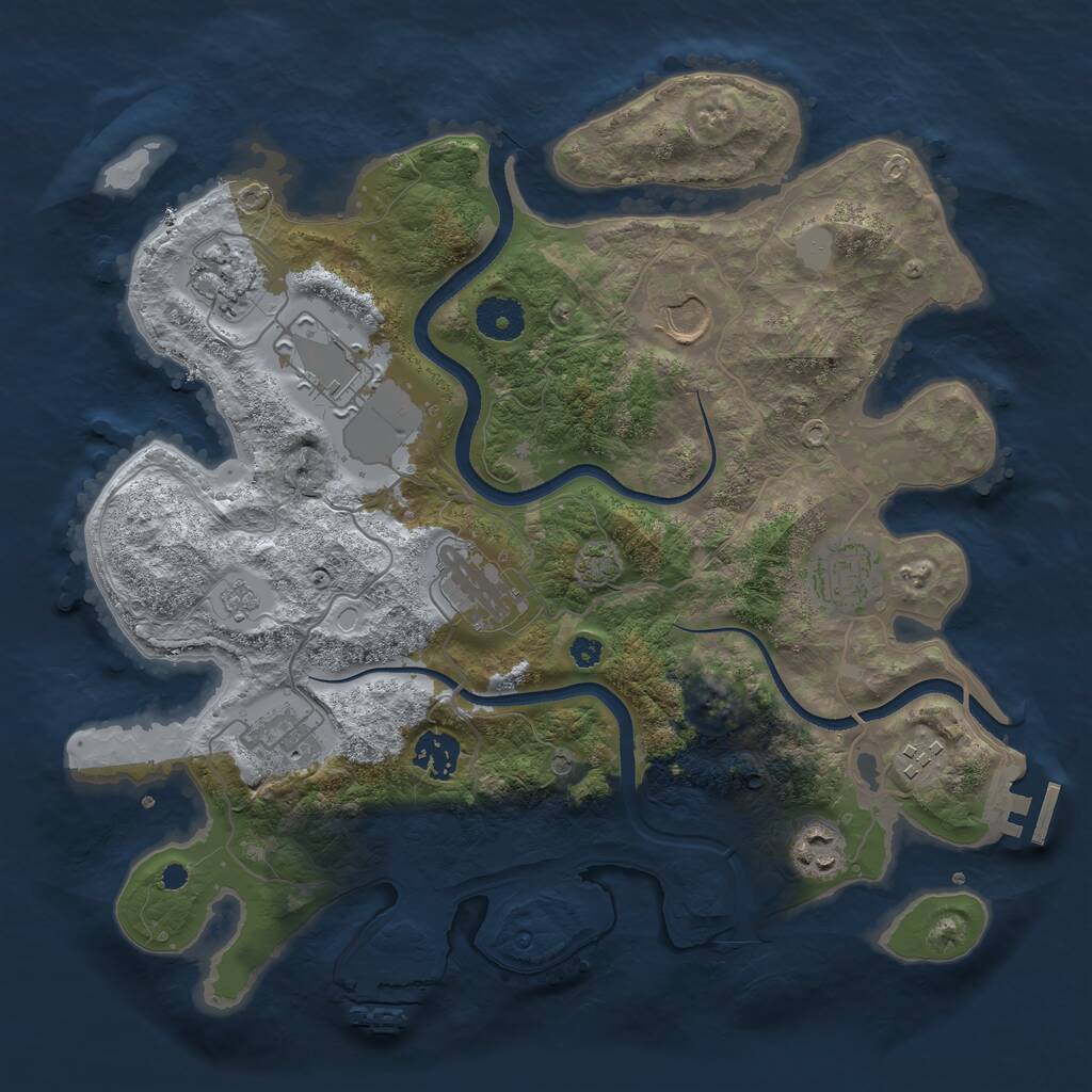 Rust Map: Procedural Map, Size: 3500, Seed: 3362791, 15 Monuments
