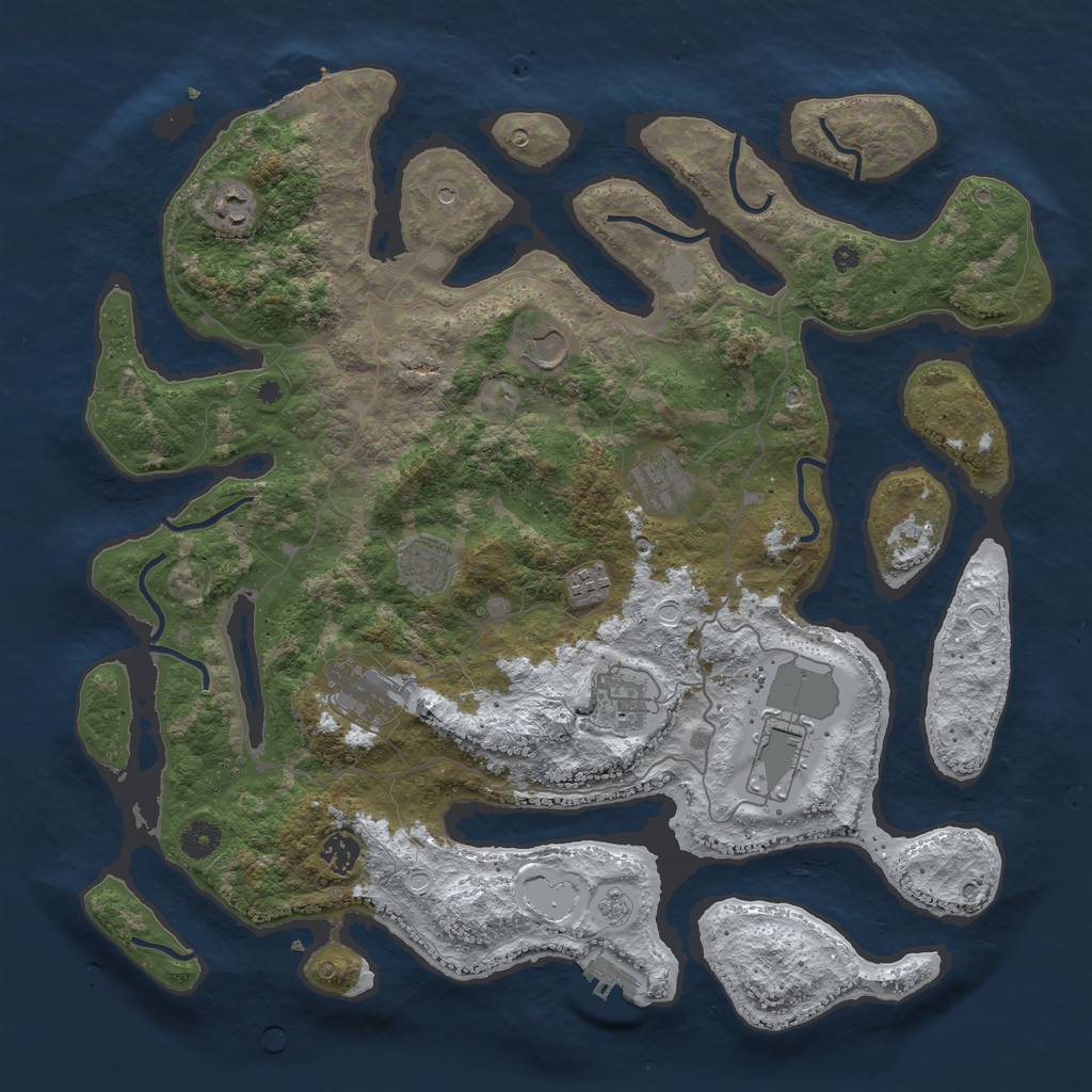 Rust Map: Procedural Map, Size: 4250, Seed: 6393820, 18 Monuments