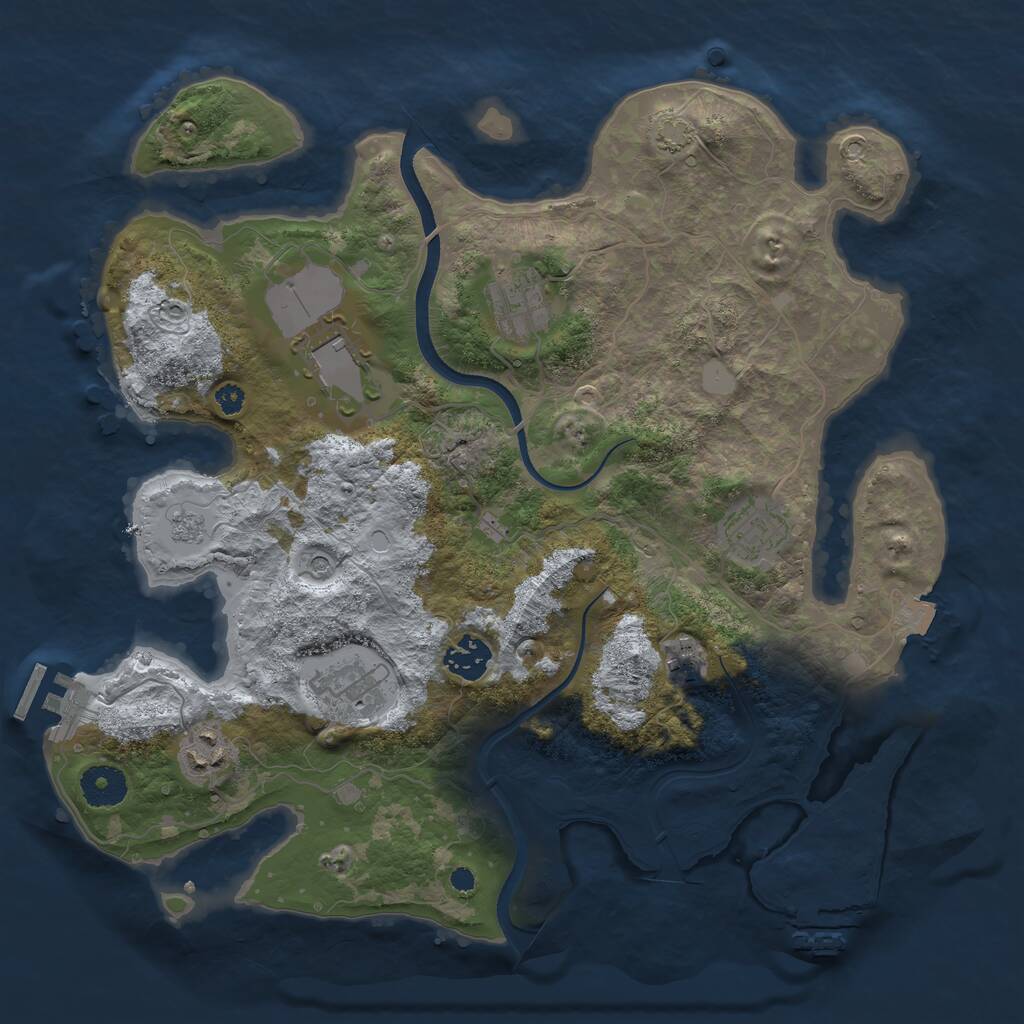 Rust Map: Procedural Map, Size: 3500, Seed: 124215, 13 Monuments