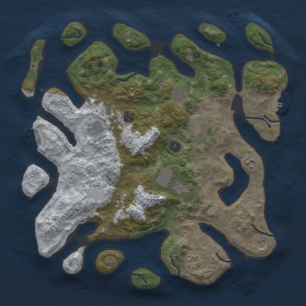 Rust Map: Procedural Map, Size: 4250, Seed: 4061073, 17 Monuments