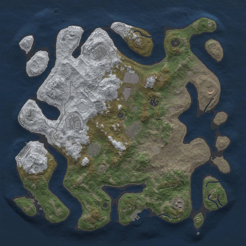 Rust Map: Procedural Map, Size: 4250, Seed: 5271513, 18 Monuments