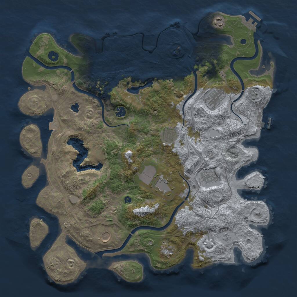 Rust Map: Procedural Map, Size: 4250, Seed: 3870347, 15 Monuments