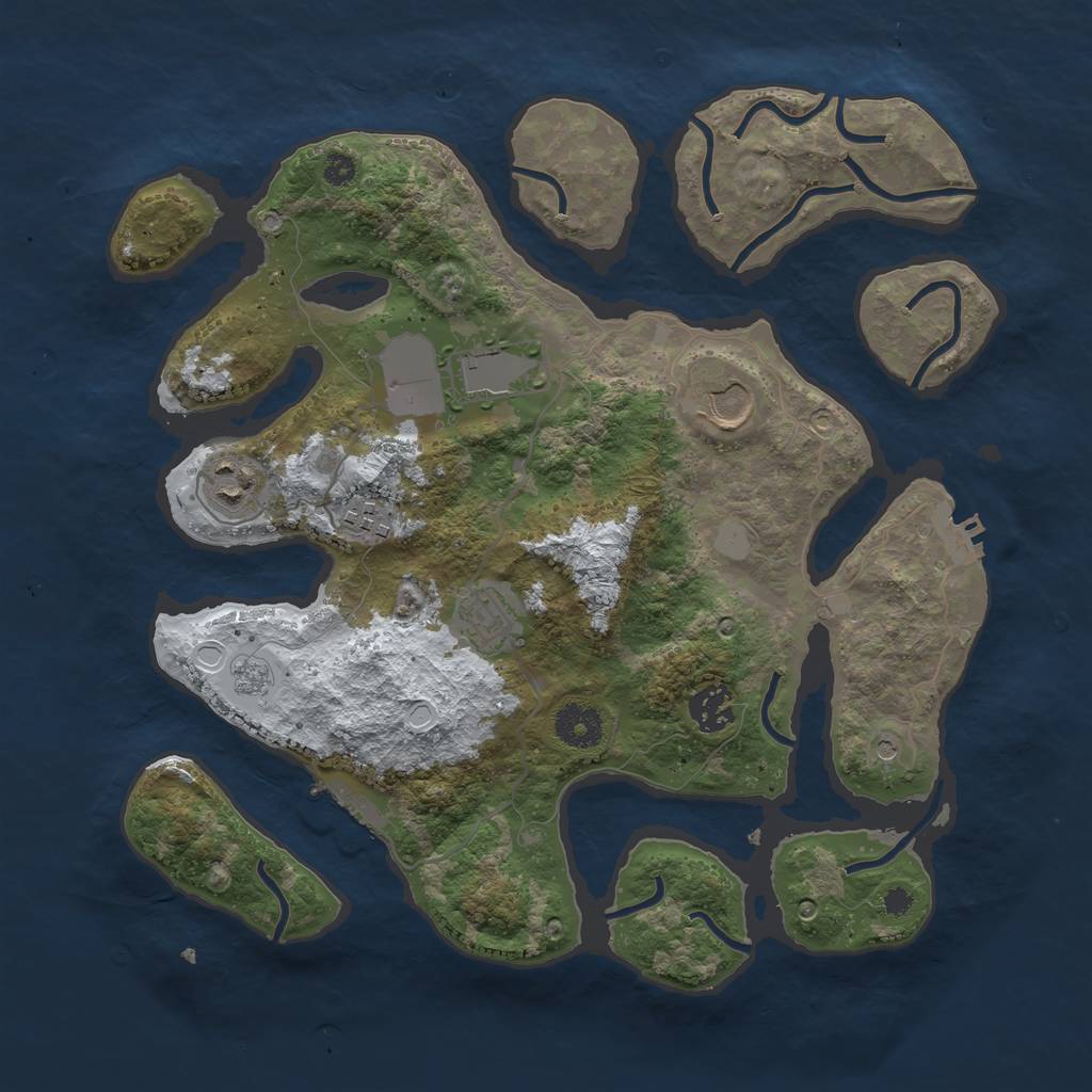 Rust Map: Procedural Map, Size: 3500, Seed: 6028233, 15 Monuments