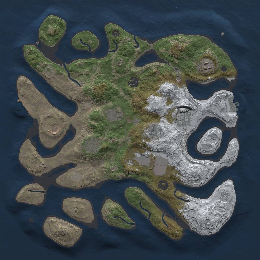 Rust Map: Procedural Map, Size: 3700, Seed: 2097007, 16 Monuments