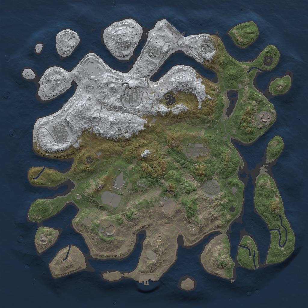 Rust Map: Procedural Map, Size: 4250, Seed: 5579216, 19 Monuments