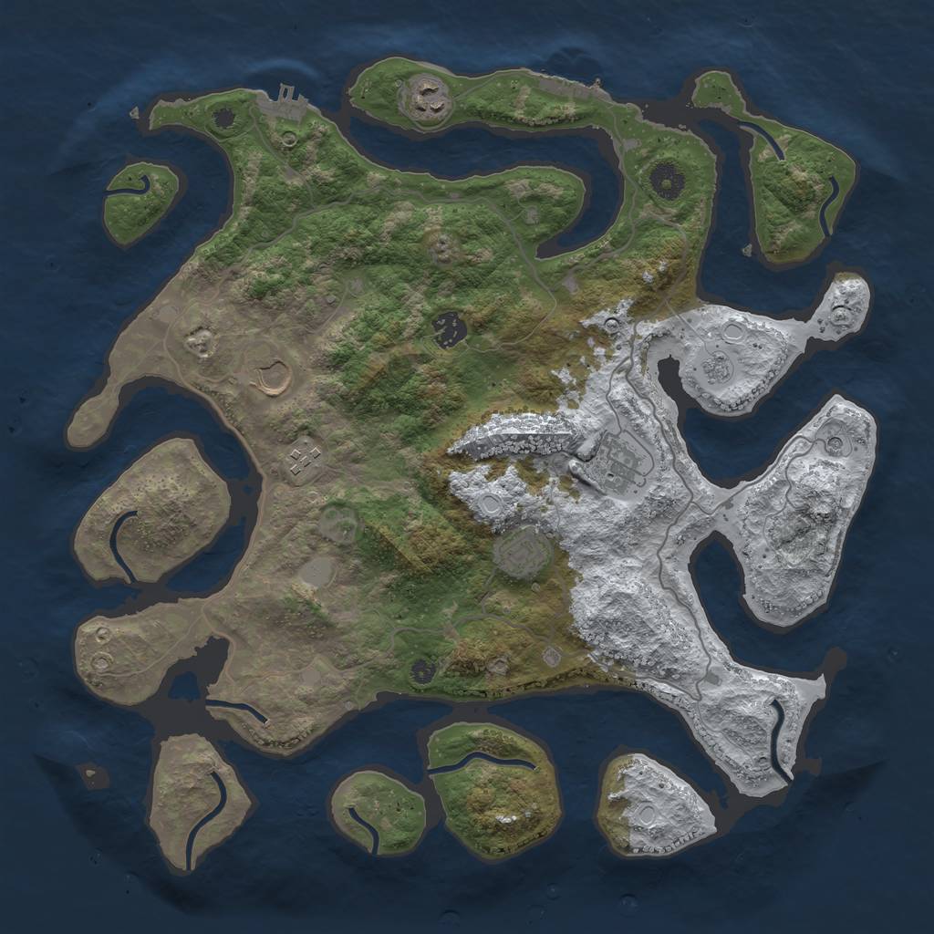 Rust Map: Procedural Map, Size: 4000, Seed: 3122403, 15 Monuments