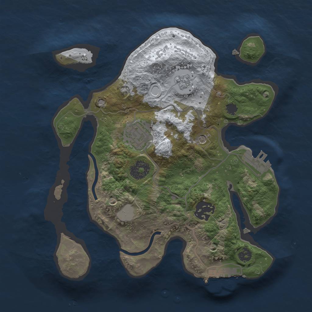 Rust Map: Procedural Map, Size: 2400, Seed: 1490414827, 11 Monuments