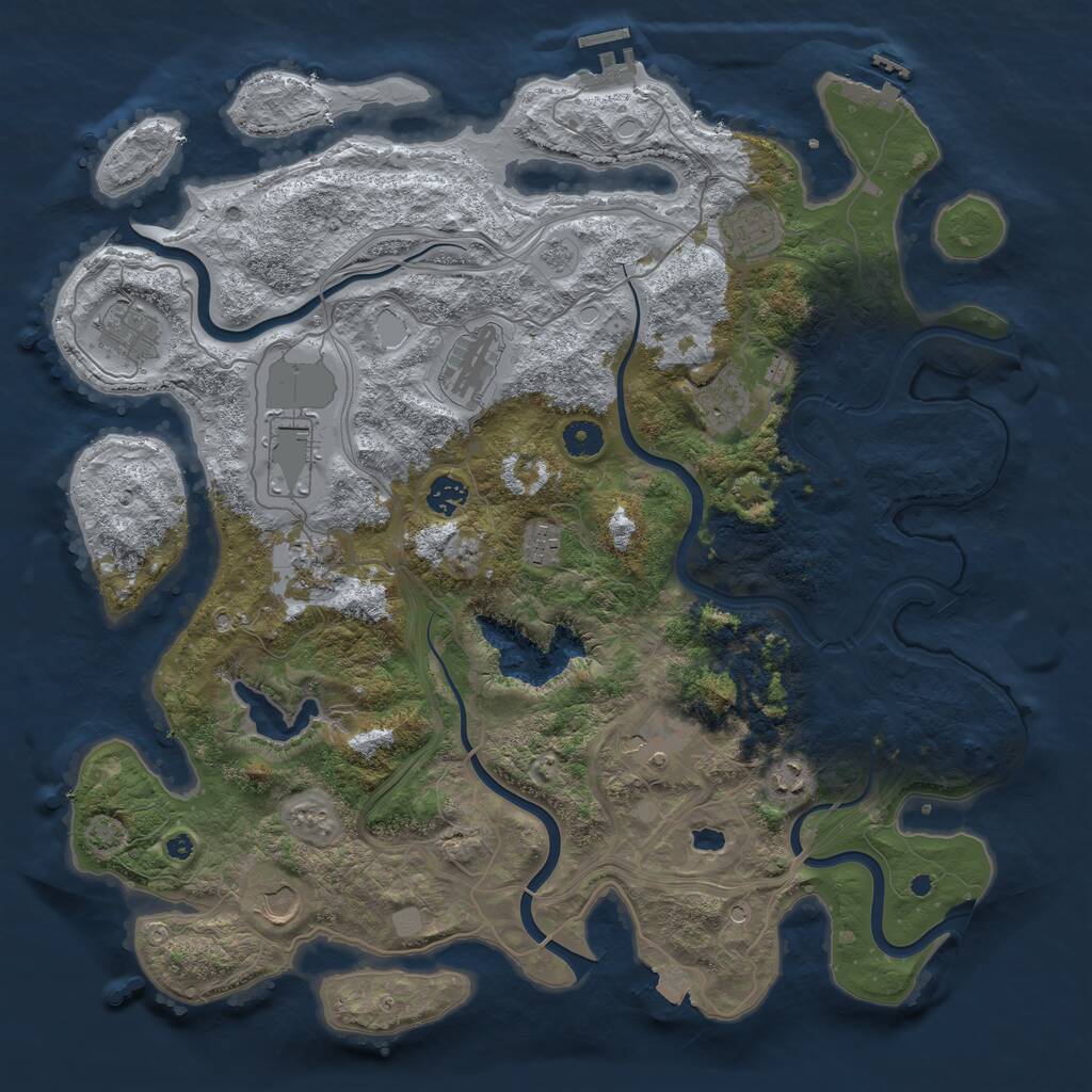 Rust Map: Procedural Map, Size: 4250, Seed: 3624563, 17 Monuments