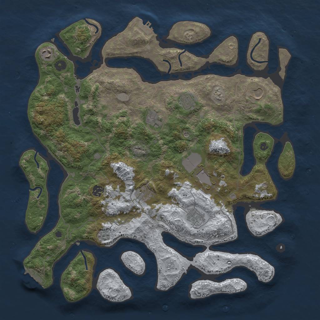 Rust Map: Procedural Map, Size: 4250, Seed: 3904524, 18 Monuments