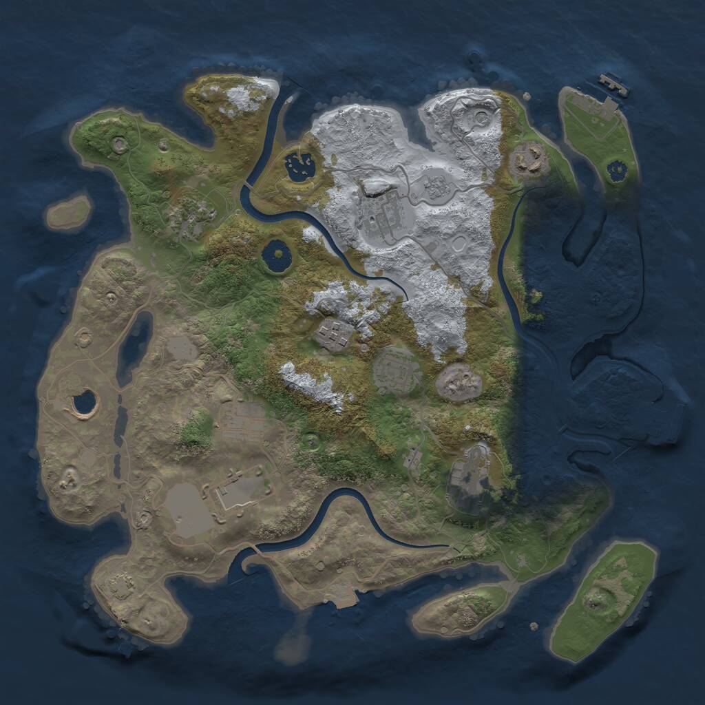 Rust Map: Procedural Map, Size: 3500, Seed: 5709115, 16 Monuments