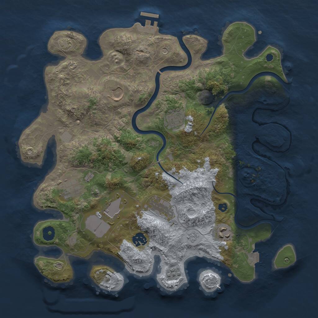 Rust Map: Procedural Map, Size: 3500, Seed: 2042188, 13 Monuments