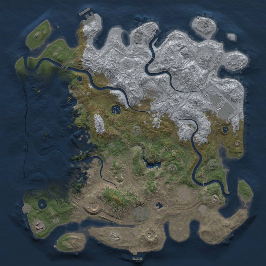 Rust Map: Procedural Map, Size: 4250, Seed: 1963956, 16 Monuments