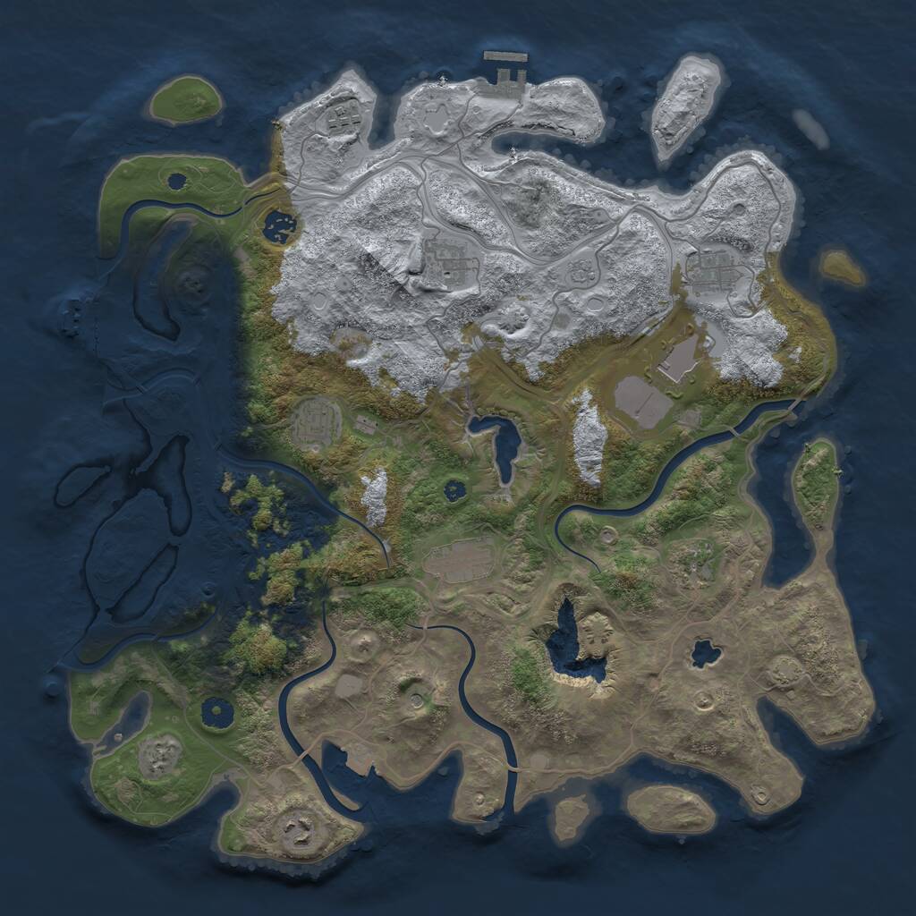 Rust Map: Procedural Map, Size: 4250, Seed: 2715875, 15 Monuments