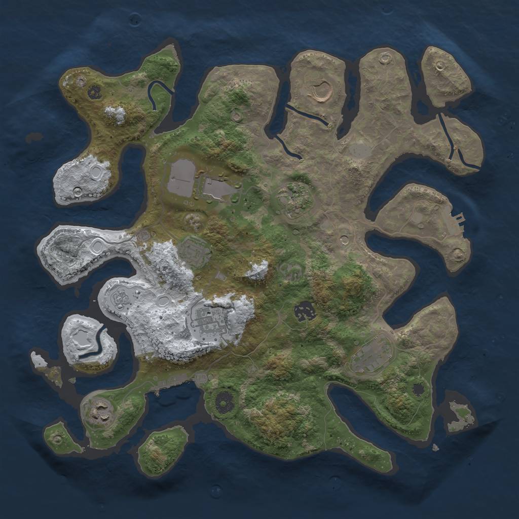 Rust Map: Procedural Map, Size: 3700, Seed: 5022461, 17 Monuments