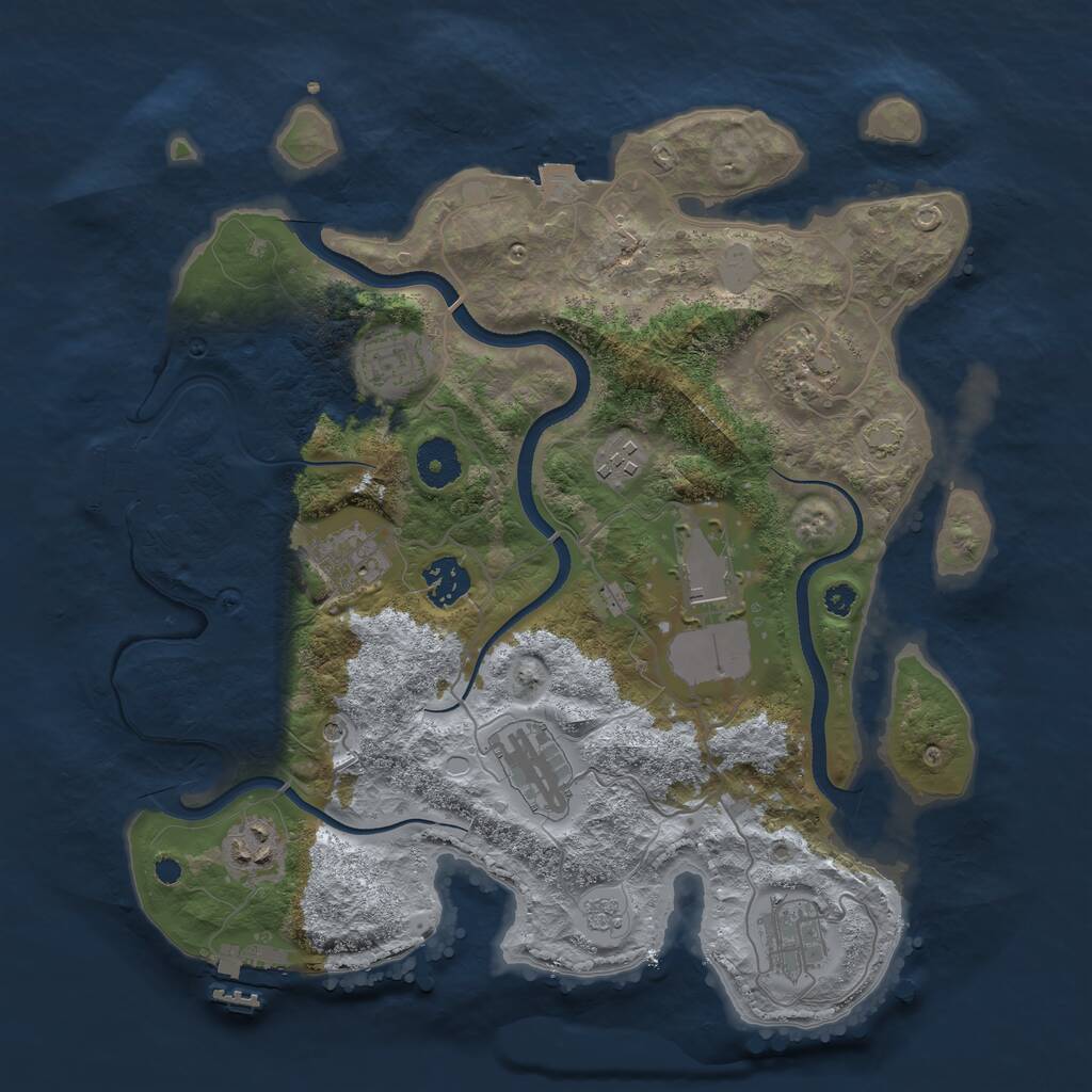 Rust Map: Procedural Map, Size: 3500, Seed: 6304498, 15 Monuments