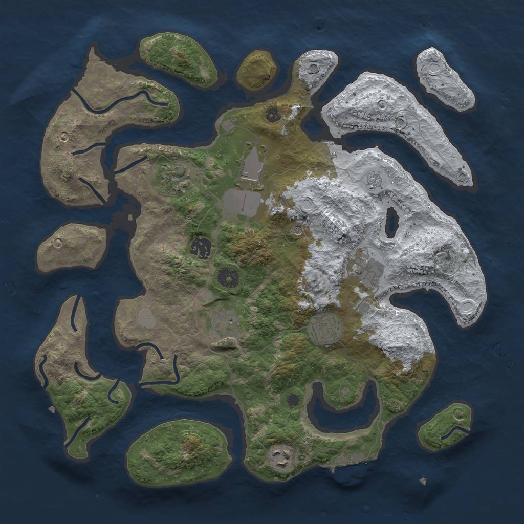 Rust Map: Procedural Map, Size: 3700, Seed: 5813576, 15 Monuments