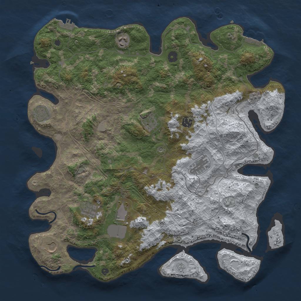 Rust Map: Procedural Map, Size: 4250, Seed: 2756370, 18 Monuments