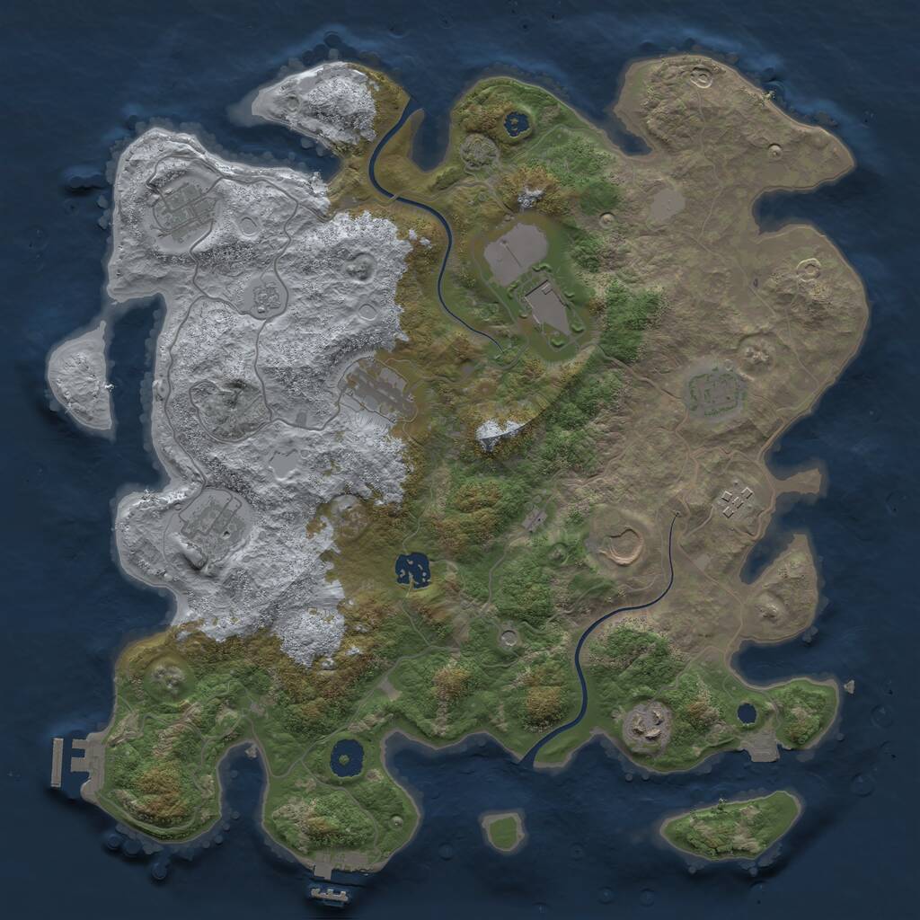 Rust Map: Procedural Map, Size: 3800, Seed: 1278819, 15 Monuments