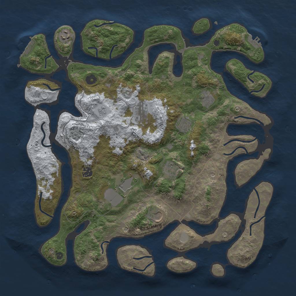 Rust Map: Procedural Map, Size: 4250, Seed: 4246350, 18 Monuments