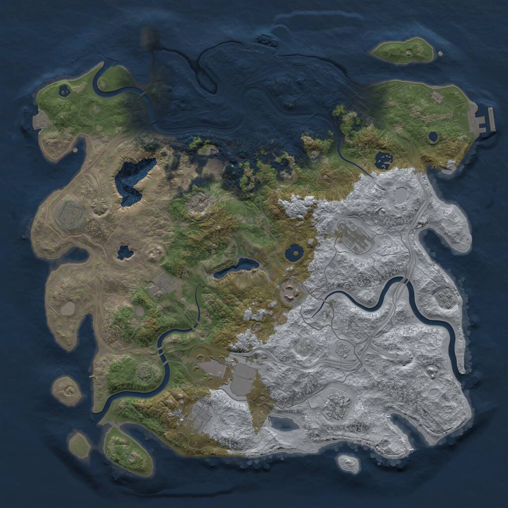 Rust Map: Procedural Map, Size: 4250, Seed: 1002625, 16 Monuments