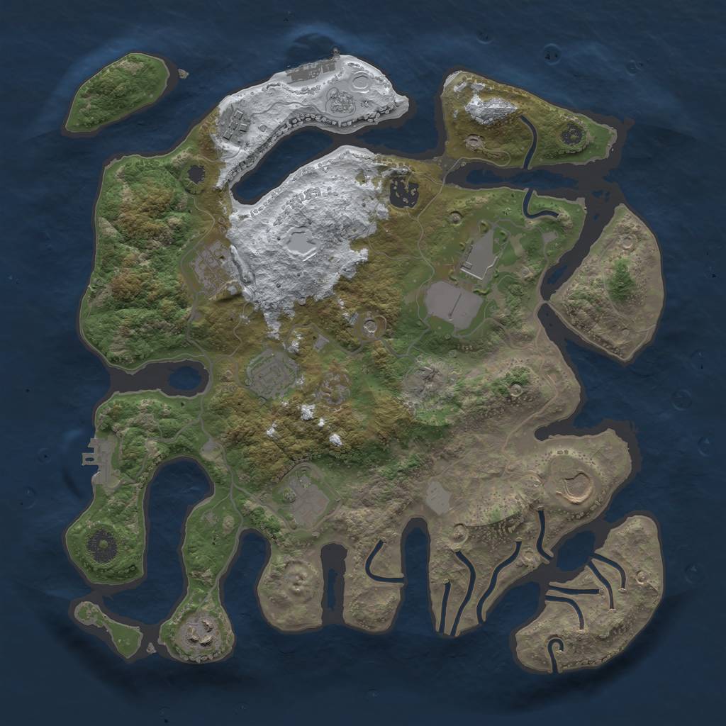 Rust Map: Procedural Map, Size: 3500, Seed: 5903944, 17 Monuments