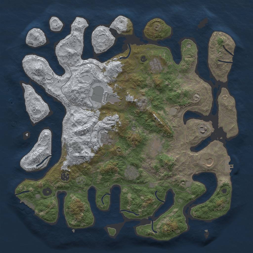 Rust Map: Procedural Map, Size: 4250, Seed: 2869167, 18 Monuments