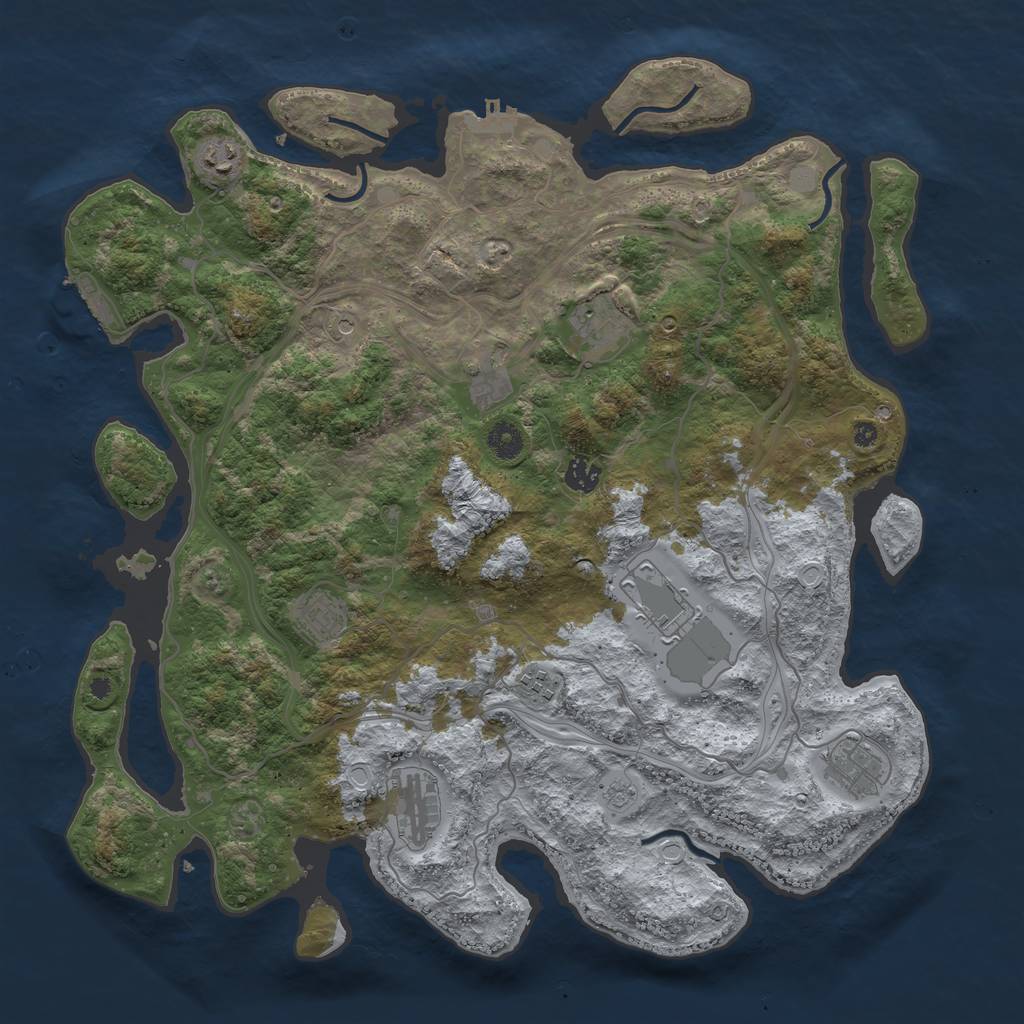 Rust Map: Procedural Map, Size: 4250, Seed: 1878264, 16 Monuments