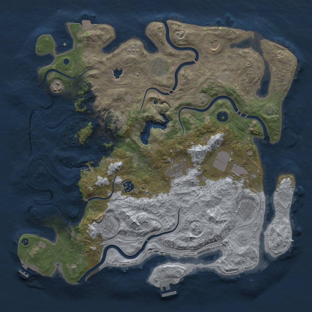 Rust Map: Procedural Map, Size: 4250, Seed: 3959446, 15 Monuments