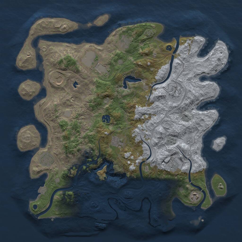 Rust Map: Procedural Map, Size: 4250, Seed: 3117010, 16 Monuments