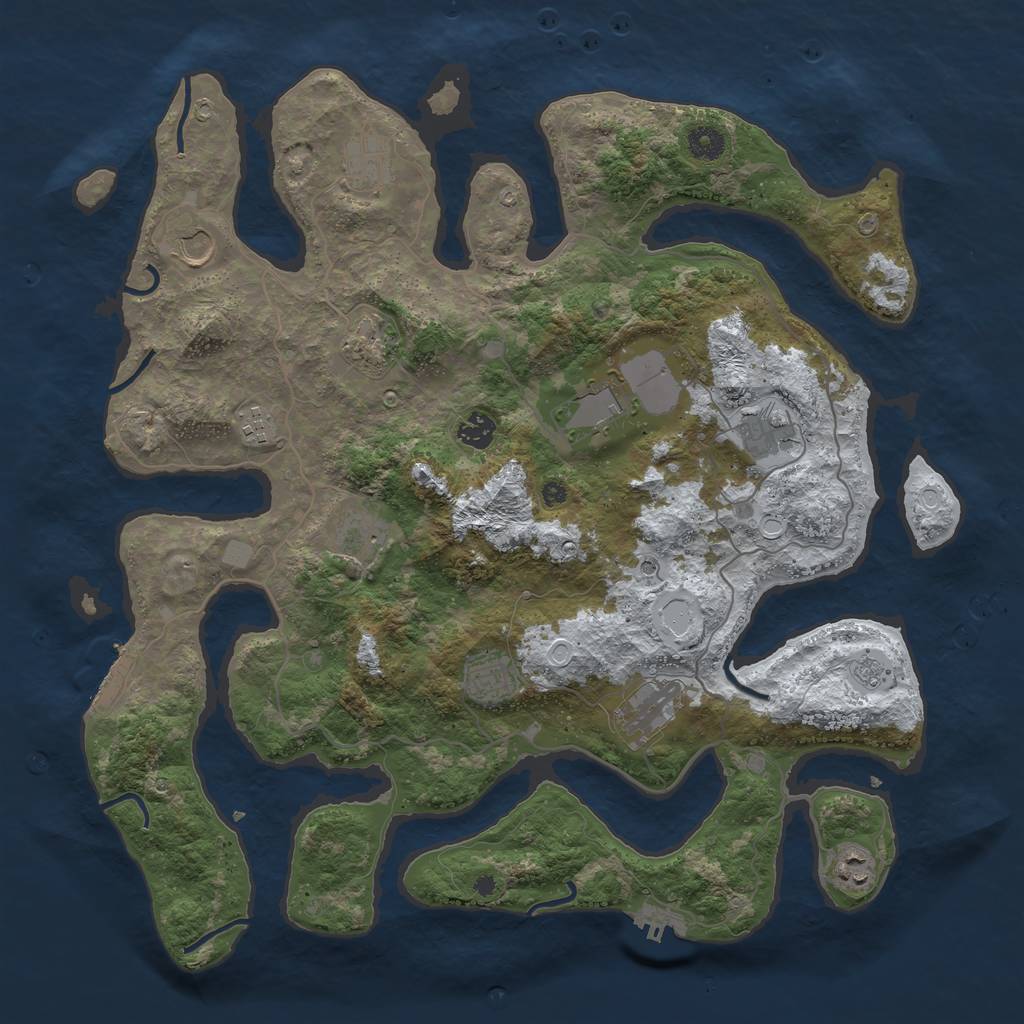 Rust Map: Procedural Map, Size: 4250, Seed: 363776534, 20 Monuments