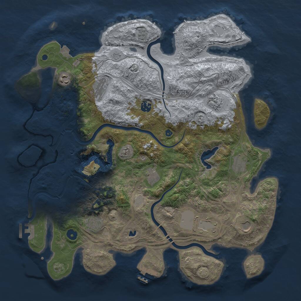 Rust Map: Procedural Map, Size: 4250, Seed: 5518351, 16 Monuments