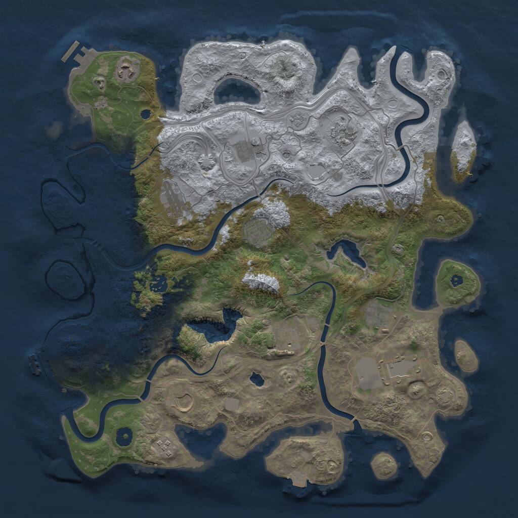 Rust Map: Procedural Map, Size: 4250, Seed: 355407, 17 Monuments