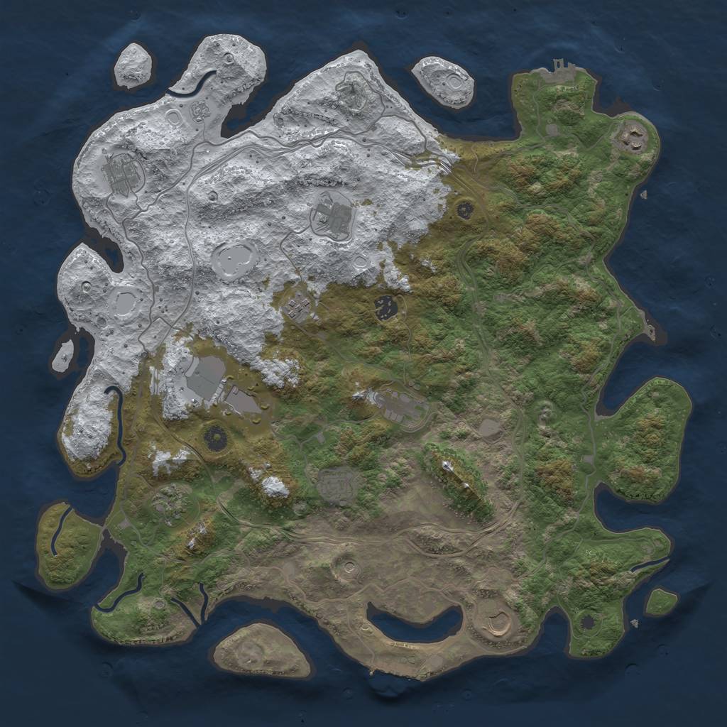 Rust Map: Procedural Map, Size: 4500, Seed: 9453232, 19 Monuments