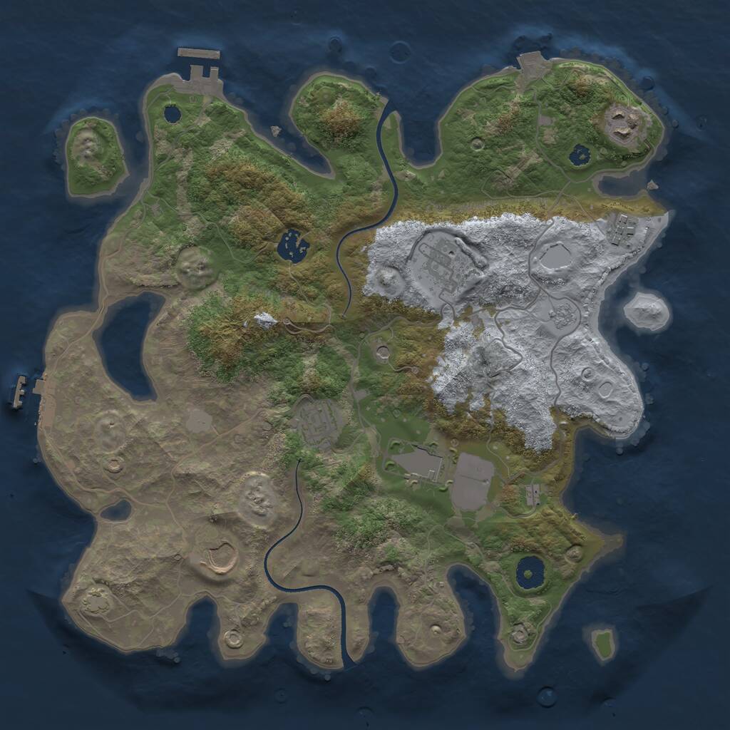 Rust Map: Procedural Map, Size: 3500, Seed: 4898002, 13 Monuments