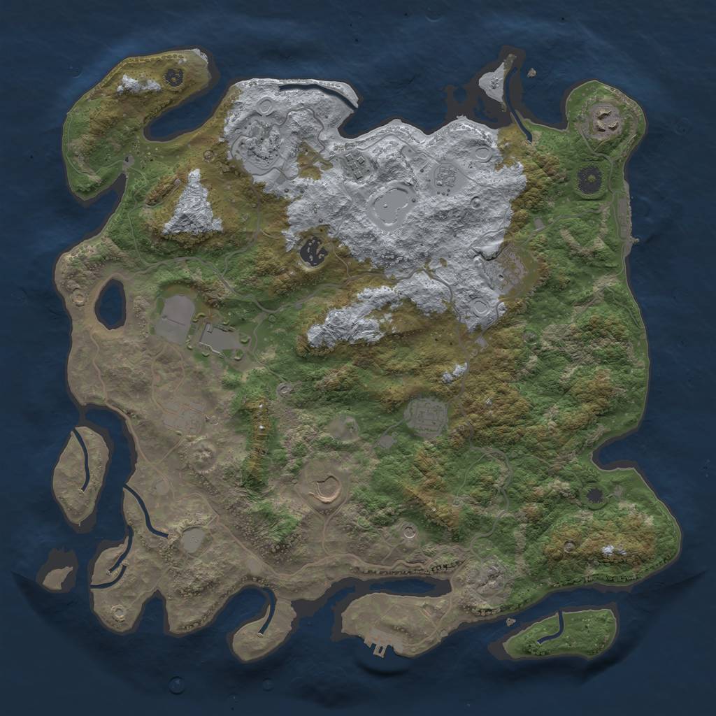 Rust Map: Procedural Map, Size: 4000, Seed: 1349062746, 16 Monuments