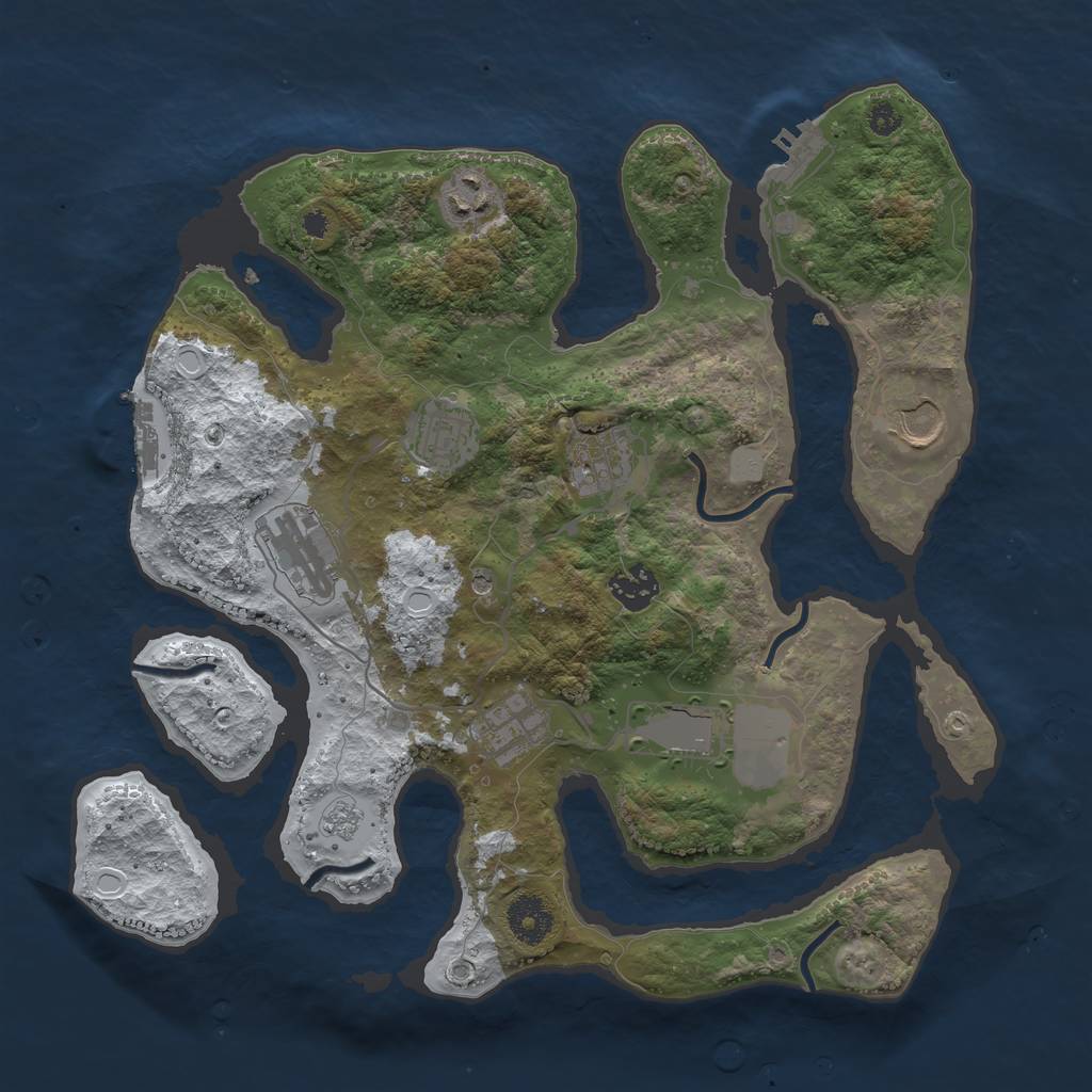 Rust Map: Procedural Map, Size: 3500, Seed: 5545894, 17 Monuments