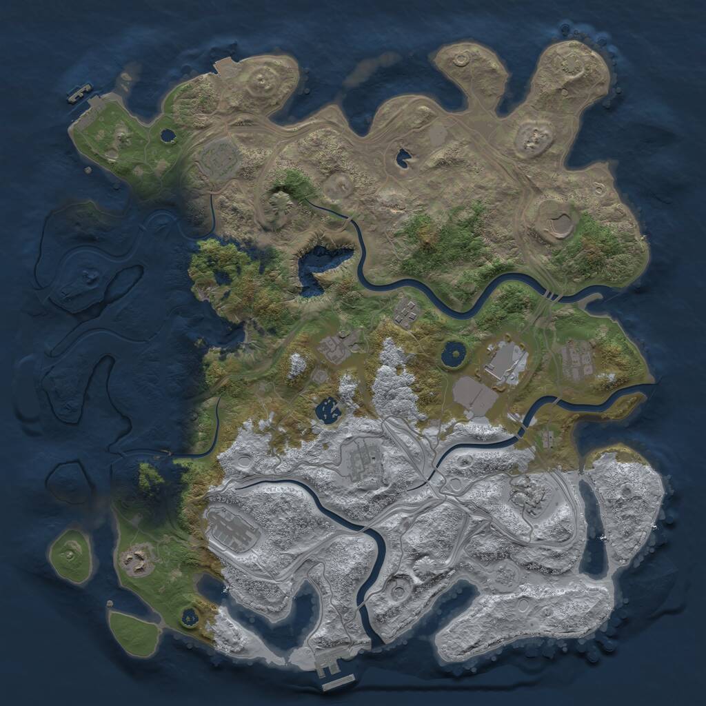 Rust Map: Procedural Map, Size: 4250, Seed: 992612, 17 Monuments