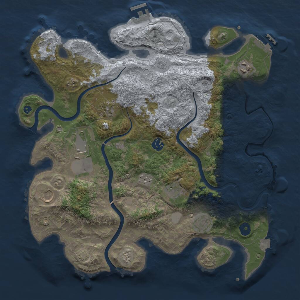 Rust Map: Procedural Map, Size: 3700, Seed: 19794, 14 Monuments